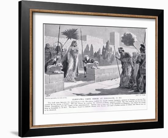 Cleopatra Visits Herod at Jerusalem 33 BC-John Harris Valda-Framed Giclee Print