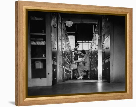 Clerks Working in File Room of the War Department Munitions Building-William C^ Shrout-Framed Premier Image Canvas