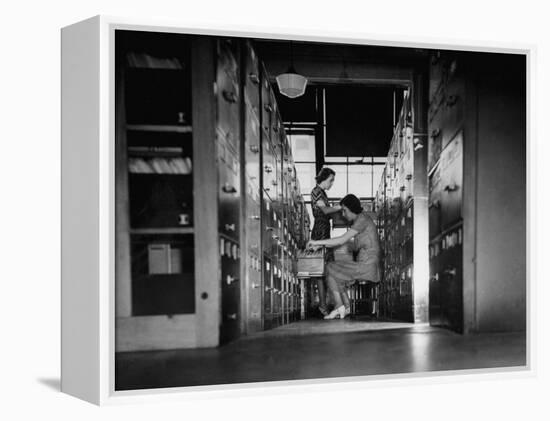 Clerks Working in File Room of the War Department Munitions Building-William C^ Shrout-Framed Premier Image Canvas