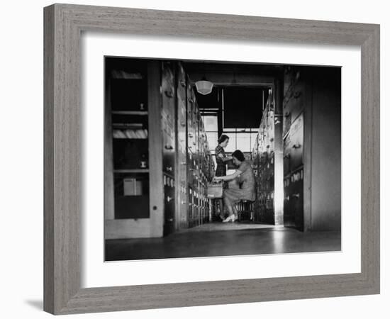 Clerks Working in File Room of the War Department Munitions Building-William C^ Shrout-Framed Photographic Print