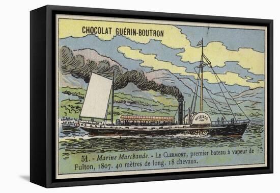 Clermont, the First Successful Steamboat, Built by Robert Fulton, 1807-null-Framed Premier Image Canvas