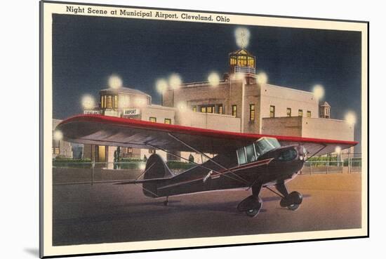 Cleveland Airport, Night-null-Mounted Art Print