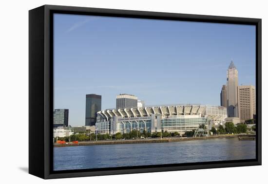 Cleveland Browns Stadium and City Skyline, Ohio, USA-Cindy Miller Hopkins-Framed Premier Image Canvas