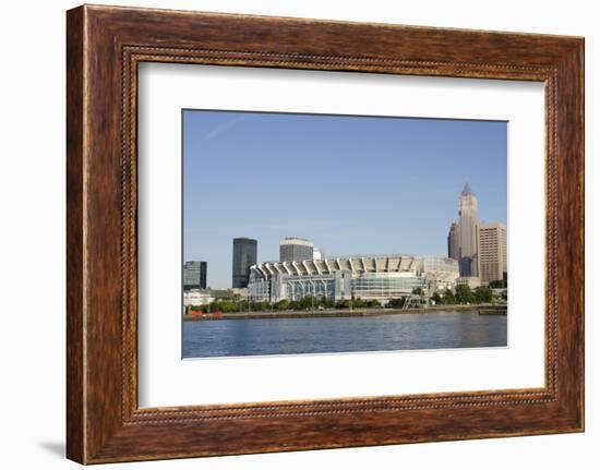 Cleveland Browns Stadium and City Skyline, Ohio, USA-Cindy Miller Hopkins-Framed Photographic Print