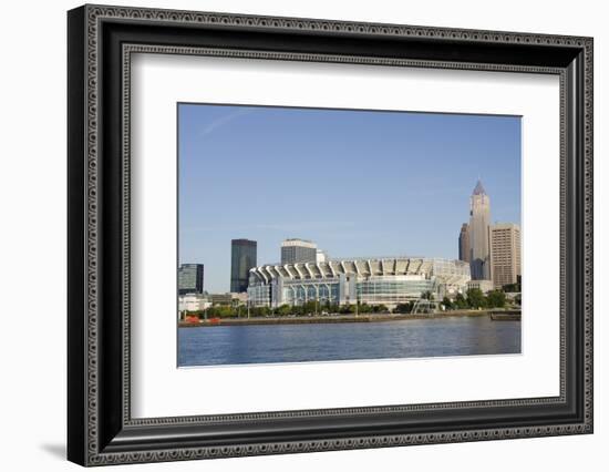 Cleveland Browns Stadium and City Skyline, Ohio, USA-Cindy Miller Hopkins-Framed Photographic Print
