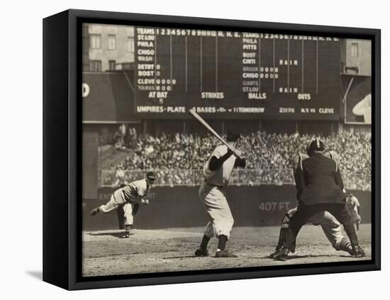 Cleveland Indians', Bob Feller, Pitching to New York Yankees' Joe Dimaggio-null-Framed Stretched Canvas