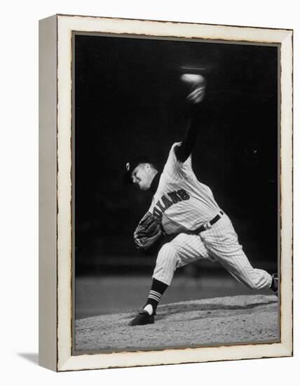 Cleveland Indians Herb Score Throwing the Ball-George Silk-Framed Premier Image Canvas