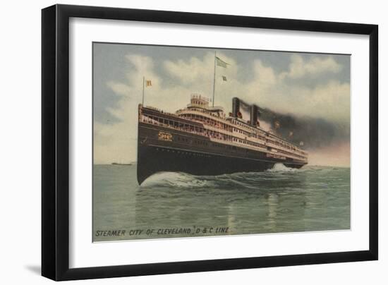 Cleveland, OH - Steamer City of Cleveland-Lantern Press-Framed Art Print