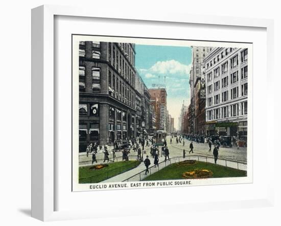 Cleveland, Ohio - Euclid Avenue East from Public Square-Lantern Press-Framed Art Print