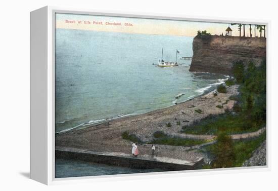 Cleveland, Ohio, Overhead View of the Ells Point Beach-Lantern Press-Framed Stretched Canvas