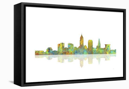 Cleveland Ohio Skyline 1-Marlene Watson-Framed Premier Image Canvas