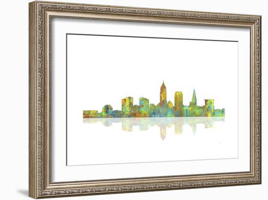 Cleveland Ohio Skyline 1-Marlene Watson-Framed Giclee Print