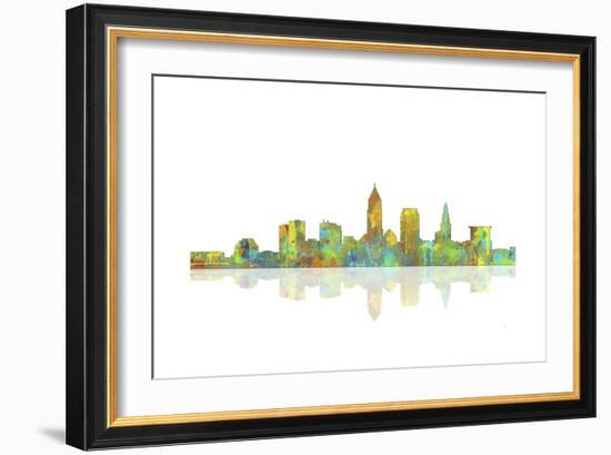 Cleveland Ohio Skyline 1-Marlene Watson-Framed Giclee Print