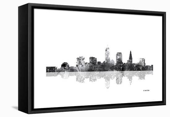 Cleveland Ohio Skyline BG 1-Marlene Watson-Framed Premier Image Canvas