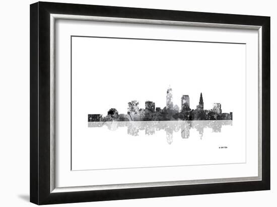 Cleveland Ohio Skyline BG 1-Marlene Watson-Framed Giclee Print