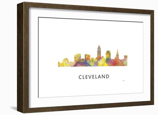 Cleveland Ohio Skyline-Marlene Watson-Framed Giclee Print