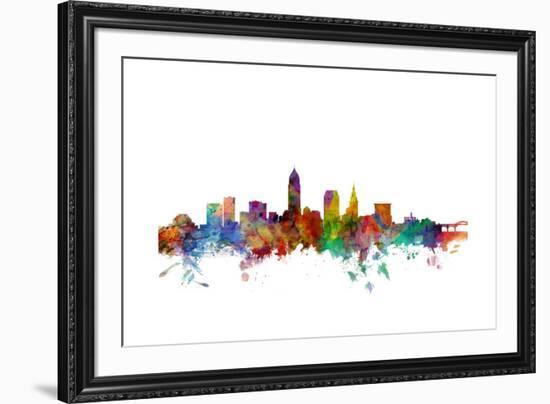 Cleveland Ohio Skyline-Michael Tompsett-Framed Art Print