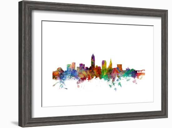 Cleveland Ohio Skyline-Michael Tompsett-Framed Art Print