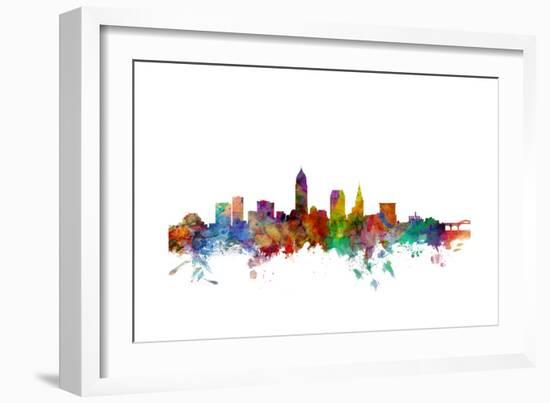 Cleveland Ohio Skyline-Michael Tompsett-Framed Art Print