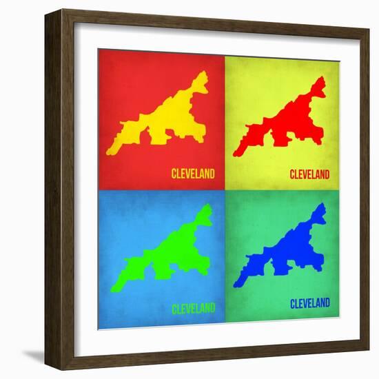 Cleveland Pop Art Map 1-NaxArt-Framed Art Print