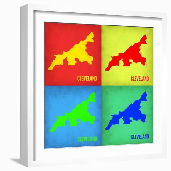 Cleveland Pop Art Map 1-NaxArt-Framed Art Print