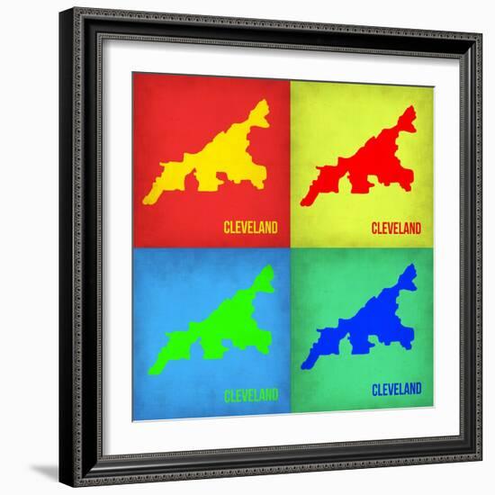 Cleveland Pop Art Map 1-NaxArt-Framed Art Print