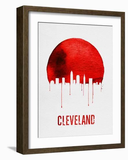 Cleveland Skyline Red-NaxArt-Framed Art Print