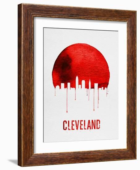 Cleveland Skyline Red-NaxArt-Framed Art Print