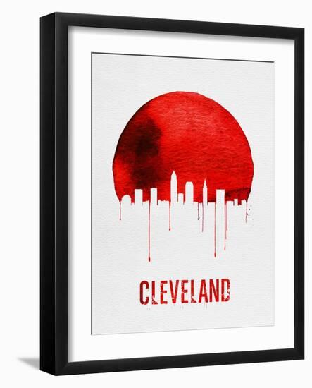 Cleveland Skyline Red-NaxArt-Framed Art Print