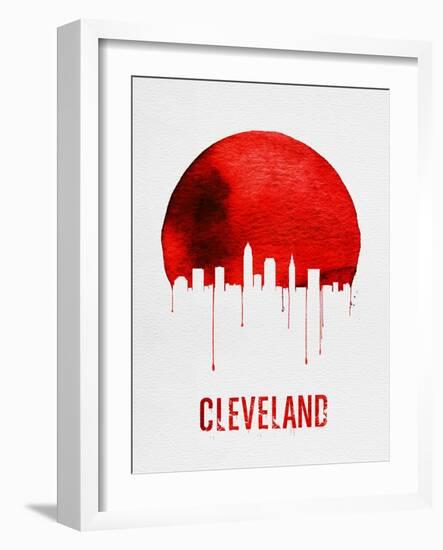 Cleveland Skyline Red-NaxArt-Framed Art Print