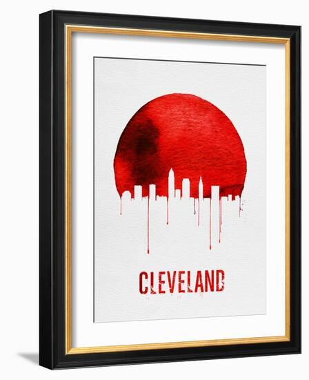 Cleveland Skyline Red-NaxArt-Framed Art Print