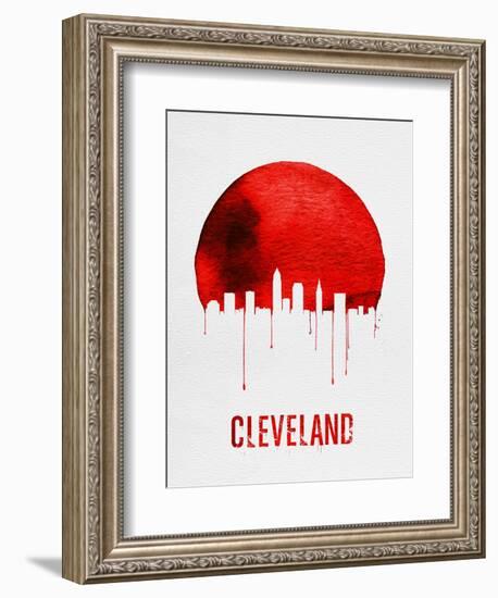 Cleveland Skyline Red-NaxArt-Framed Art Print