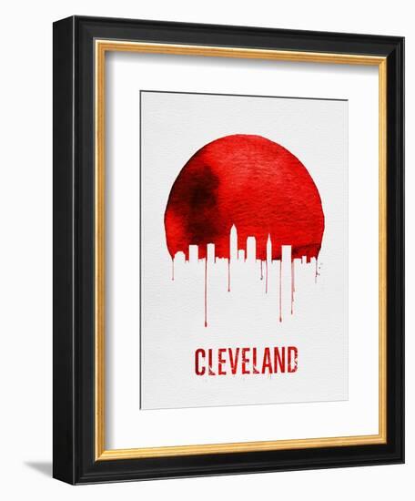 Cleveland Skyline Red-NaxArt-Framed Art Print