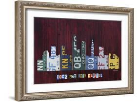 Cleveland Skyline-Design Turnpike-Framed Giclee Print