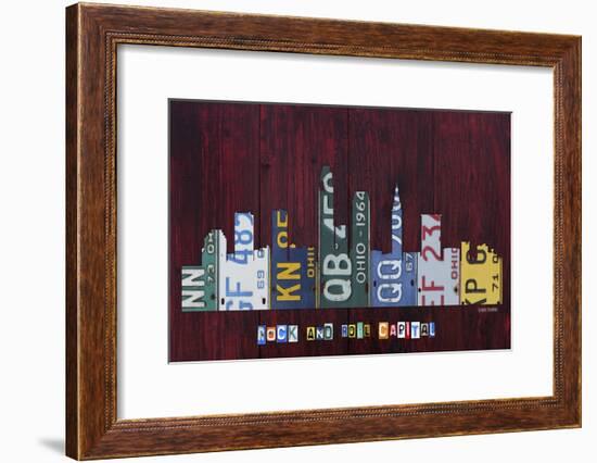 Cleveland Skyline-Design Turnpike-Framed Giclee Print