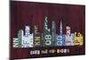 Cleveland Skyline-Design Turnpike-Mounted Giclee Print