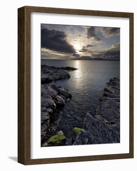 Clew Bay at Dusk Looking Towards Clare Island, County Mayo, Connacht, Republic of Ireland-Gary Cook-Framed Photographic Print