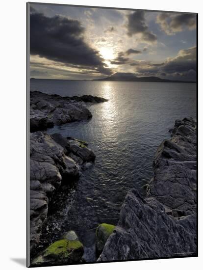 Clew Bay at Dusk Looking Towards Clare Island, County Mayo, Connacht, Republic of Ireland-Gary Cook-Mounted Photographic Print