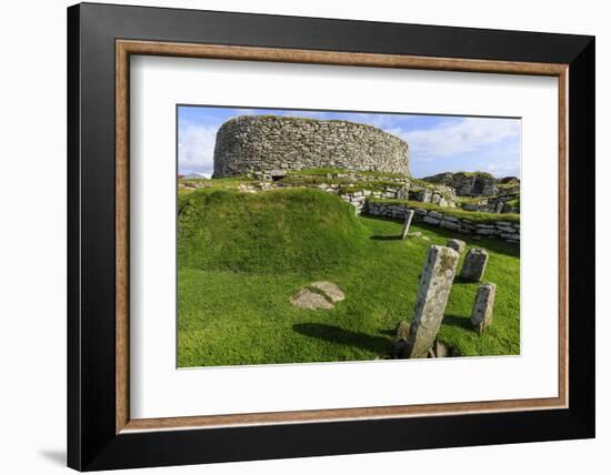 Clickimin Broch, Iron Age Fort, from the West, Clickimin Loch, Scotland-Eleanor Scriven-Framed Photographic Print