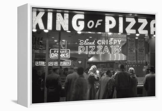 Clients of the Pizzeria 'King of Pizza'-Mario de Biasi-Framed Premier Image Canvas