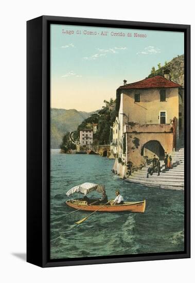 Cliff at Nesso, Lake Como-null-Framed Stretched Canvas