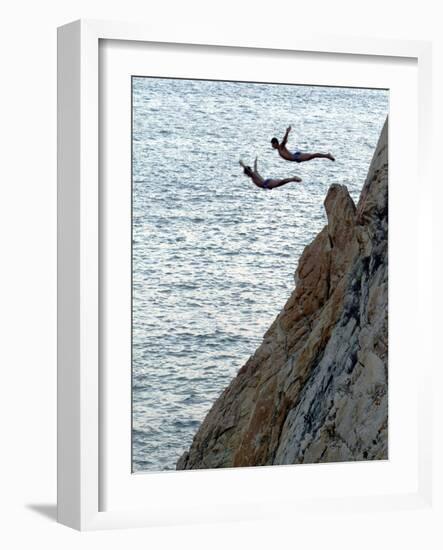 Cliff Divers, Guerrero, Mexico-Russell Gordon-Framed Photographic Print