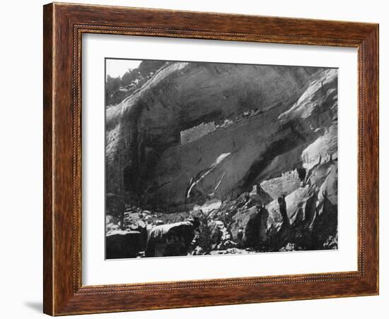 Cliff Dwellings, Mancos Canyon, Arizona, USA, 1893-John L Stoddard-Framed Giclee Print