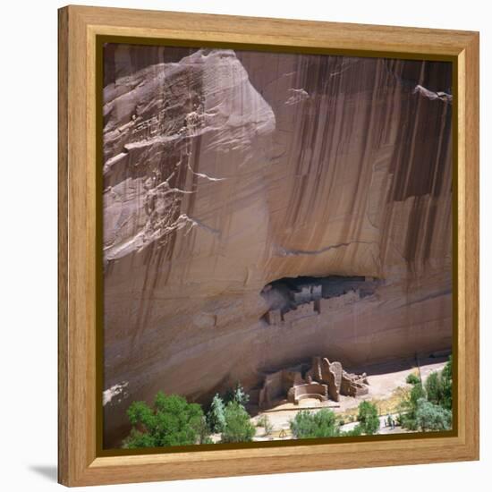 Cliff Dwellings under the Rock Face in the Canyon De Chelly, Arizona, USA-Tony Gervis-Framed Premier Image Canvas