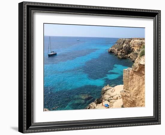 Cliff, Favignana, Sicily, Italy, Mediterranean, Europe-Vincenzo Lombardo-Framed Photographic Print