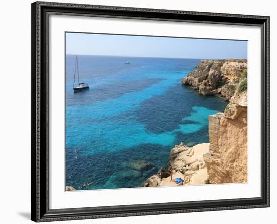 Cliff, Favignana, Sicily, Italy, Mediterranean, Europe-Vincenzo Lombardo-Framed Photographic Print