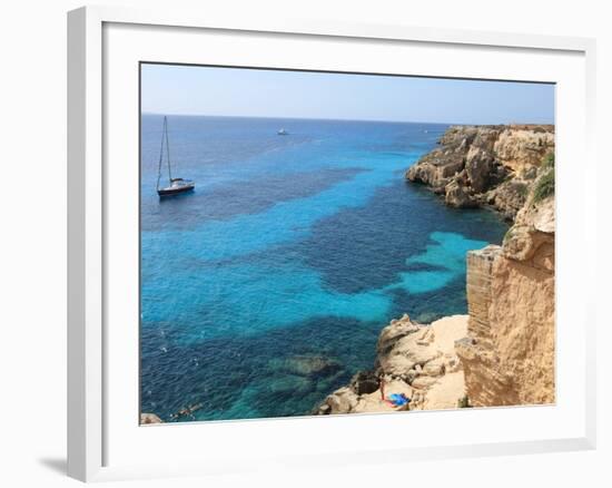 Cliff, Favignana, Sicily, Italy, Mediterranean, Europe-Vincenzo Lombardo-Framed Photographic Print