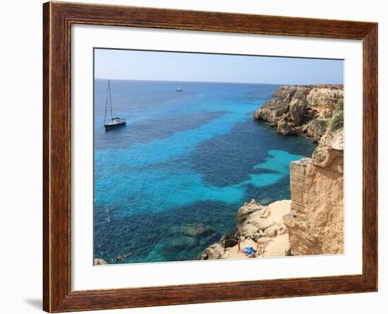 Cliff, Favignana, Sicily, Italy, Mediterranean, Europe-Vincenzo Lombardo-Framed Photographic Print