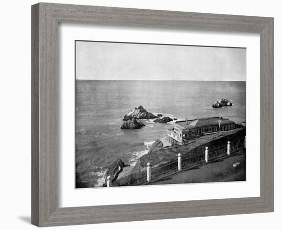 Cliff House and Seal Rocks, Golden Gate, California, USA, 1893-John L Stoddard-Framed Giclee Print