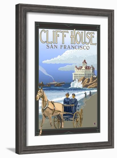 Cliff House, San Francisco, California-Lantern Press-Framed Art Print